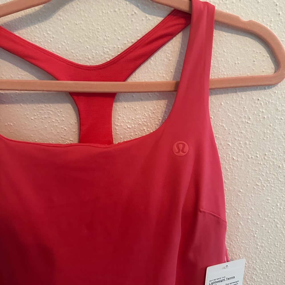 Lululemon Court Crush Tennis Dress Size 12 NWT Hot Pink Athletic Racerback Prep - Picture 5 of 10
